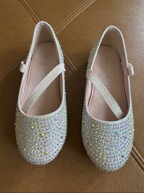 Sparkle Girls' Pink Crystal Mary Jane Flats